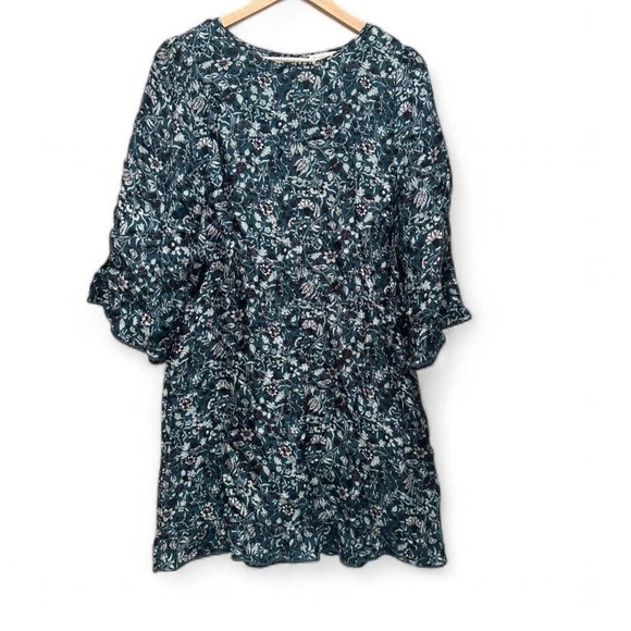 Sundance Green Black Floral Lightweight Flowy Dress Sz Small Petite - Picture 2 of 8